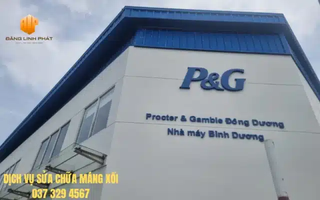 Sửa chữa máng xối nhà xe công ty P&G - Bình Dương