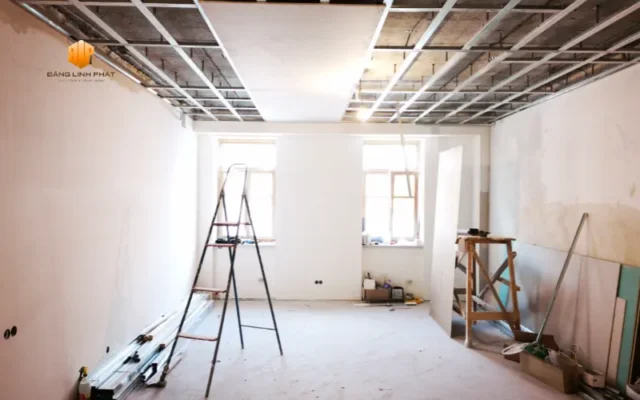 Căn phòng được làm từ vách thạch cao