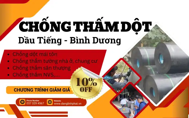 Banner dịch vụ chống thấm dột Dầu Tiếng – Đăng Linh Phát chuyên xử lý thấm dột hiệu quả.