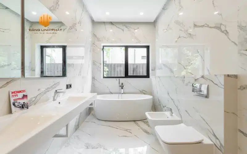 Nhà vệ sinh sau khi chống thấm hoàn thiện tại Bình Dương