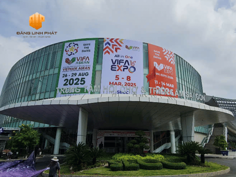 Toàn cảnh Trung tâm Hội chợ và Triển lãm Sài Gòn (SECC) – địa điểm diễn ra hội chợ VIFA EXPO 2025.