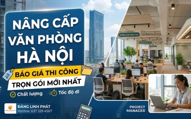 Tổng thể không gian sau khi nâng cấp văn phòng Hà Nội hiện đại và chuyên nghiệp