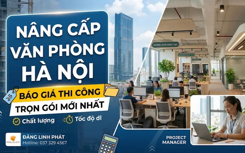 Tổng thể không gian sau khi nâng cấp văn phòng Hà Nội hiện đại và chuyên nghiệp
