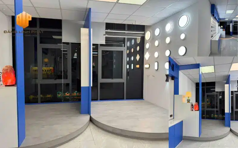 Quá trình thi công Megaman Việt Nam do Đăng Linh Phát thực hiện, đảm bảo không gian làm việc chuyên nghiệp và phù hợp nhu cầu sử dụng.